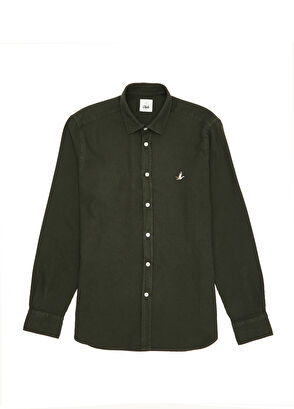 Beymen Club Slim Fit Haki Armürlü Gömlek - 8