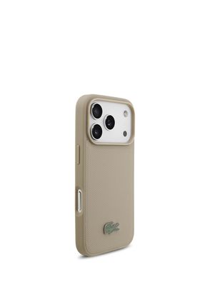Lacoste iPhone 17 Pro Pike Desenli Metal Logolu Kartlıklı Magsafe Uyumlu Telefon Kılıfı - 5
