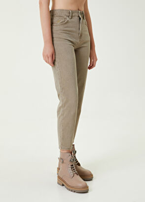 Beymen Club Mom Fit Haki Klasik Jean Pantolon - 3