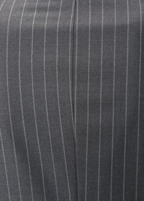 Drop 7 Gri Çizgi Desenli Yün Kruvaze Takım Elbise - Görsel 12