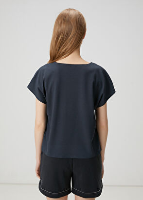 Beymen Club Navy Blue Seamless Logo Embroidered T-Shirt - 4