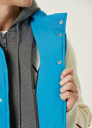 Beymen Club Turkuaz Jersey Kapüşonlu Puff Yelek - 8