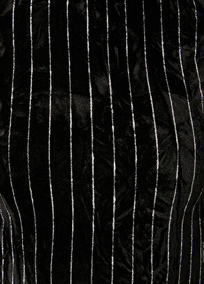 Beymen Club Siyah Çizgili Mini Kadife Kokteyl Elbise - 8