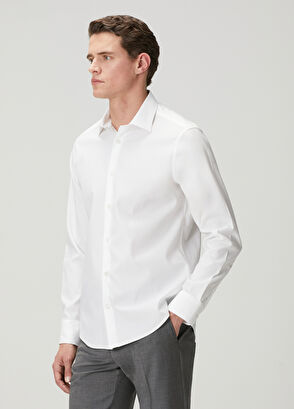 Beymen Club White Twill Comfort Fit Non-Iron Shirt - 6