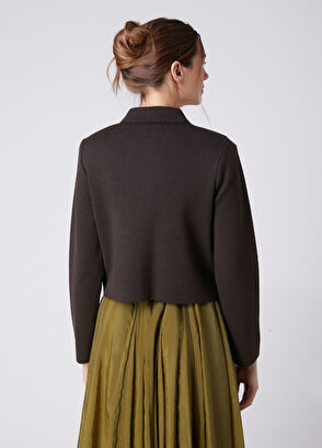 Beymen Club Brown Suede Inserted Knit Jacket - 6