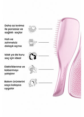 Tangle Teezer Mini Ultimate Detangler Satin Pink Chrome Mini Boy Saç Fırçası Tarak  - 3