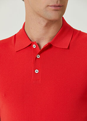 Beymen Club Kırmızı Polo Yaka Kaz Jakarlı Kısa Kollu Triko - 6