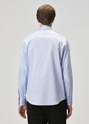 Beymen Club Comfort Fit Koyu Mavi Armürlü Non-iron Gömlek - 6