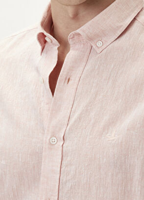 Beymen Club Comfort Fit Somon Keten Gömlek - 7