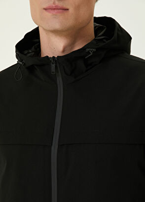 Beymen Club Black Hooded Monogram Detailed Coat - 5