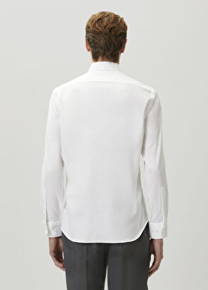 Beymen Club Slim Fit White Button-Down Collar Non-Iron Shirt - 6