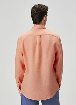 Beymen Club Comfort Fit Turuncu Keten Gömlek - 6