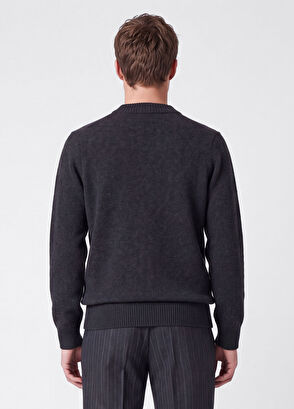 Beymen Club Anthracite Goose Logo Ribbed Sweater - 5