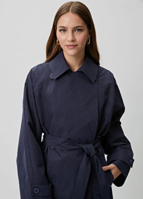 Beymen Club Papertouch Oversize Lacivert Pardösü - 5