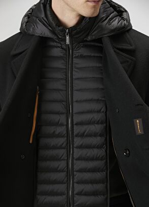 Moorer Siyah Yün Kruvaze Palto - 7