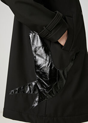 Beymen Club Siyah Kapüşonlu Logolu Kaban - 6