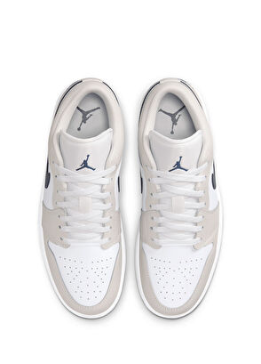 Air Jordan 1 Beyaz Erkek Deri Sneaker - Görsel 6