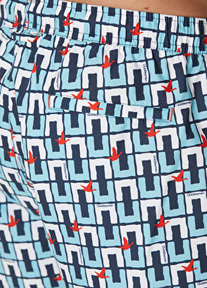 Beymen Club Navy Blue Rectangle Artwork Short Swimsuit - 6