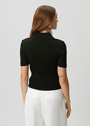 Beymen Club Black Short-Sleeve Polo Sweater - 6