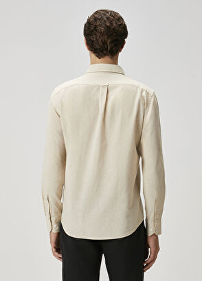 Beymen Club Comfort Fit Beige Linen Shirt - 4