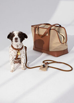 Zoe Pet Atelier Tan Leather Dog Carrier Bag - 3