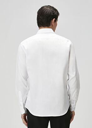 Beymen Club Slim Fit Beyaz Armürlü Non-iron Gömlek - 6