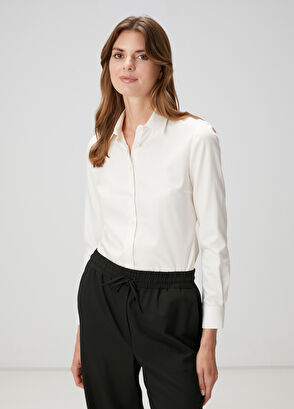 Beymen Club Slim Fit Non Iron Klasik Krem Gömlek - 4