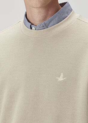 Beymen Club Koyu Bej Waffle Dokulu Oversize Sweatshirt - 6