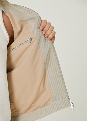 Beymen Club Bej Diyagonal Dokulu Örme Mont - 9