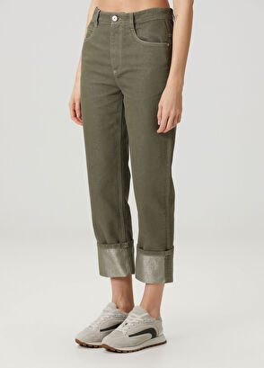 Brunello Cucinelli Yeşil Jean Pantolon - 3