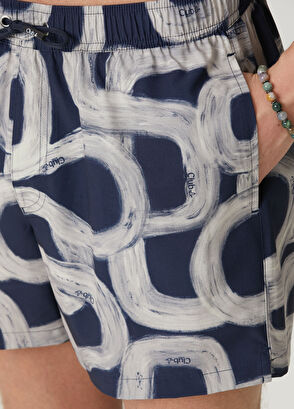 Beymen Club Navy Blue Patterned Short Swimsuit - 5