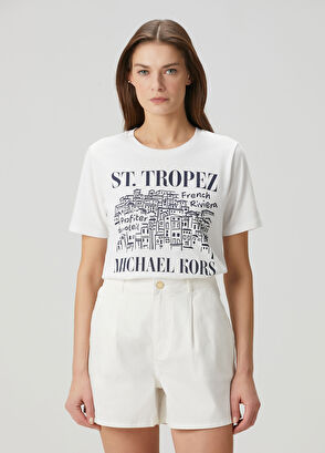 Michael Michael Kors Beyaz Organik Pamuk T-shirt - 3