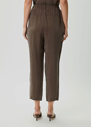 Beymen Club Brown pleated cupro carrot pants - 4