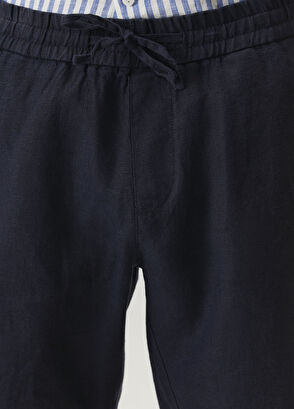 Beymen Collection Lacivert Keten Bermuda - 4