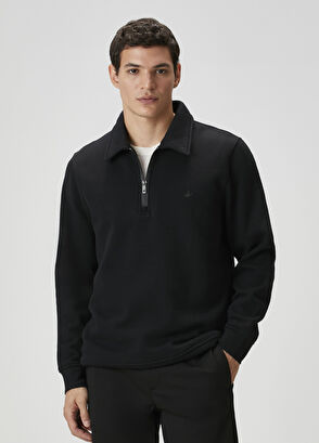Beymen Club Siyah Polo Yaka Sweatshirt - 3