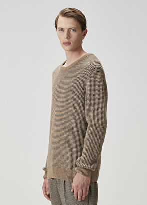 Beymen Club Deve Tüyü Armür Örgü Dokulu Yün Kazak - 5