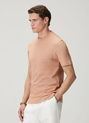Beymen Club Beige Relax Fit Cotton Linen Piqué T-shirt - 5