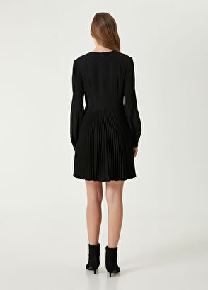 Beymen Club Siyah Pileli Mini Elbise - 7