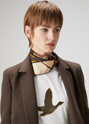 Beymen Club Kırık Beyaz Gold Şeritli Kaz Logolu T-shirt - 3