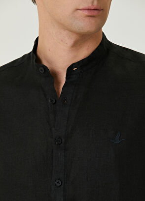 Beymen Club Comfort Fit Black Linen Shirt - 6
