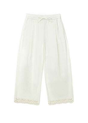 Beymen Club Beyaz Beli Bağcıklı Nakış Detaylı Pantolon - 6