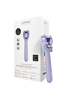 Geske MicroNeedle Face Roller Purple Mikro İğneli Buz Başlığı Pembe Kuvars Başlıklı Dermaroller Bakım Cihazı - 8