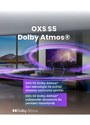 OXS S5 Dolby Atmos® 3.1.2. HDMI Earc Built-in Subwoofer Center Speaker Soundbar 230 Watt - 3