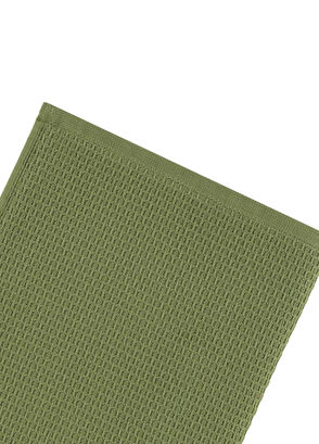 Ecocotton Elvin Yeşil Krem Organik Pamuk Dokuma 2'li Kurulama Havlusu Seti - 4