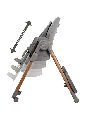 Maxi-Cosi Minla Plus Elegance Graphite 6'sı Bir Arada Ahşap Görünümlü 4 Tekerlekli Mama Sandalyesi - 8