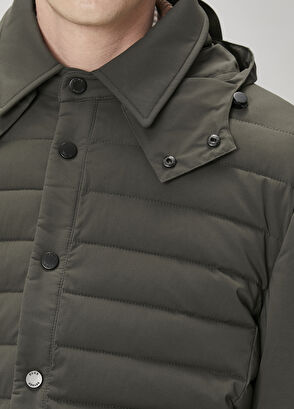 Beymen Club Haki Kapüşonlu Kapitoneli Mont - 6