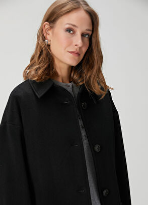 Beymen Collection Siyah Yün Kaban - 3