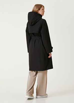 Beymen Club Siyah Kapüşonlu Pardösü - 6