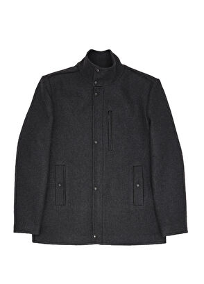 Beymen Club Antrasit Yün Kaşe Kaban - 8