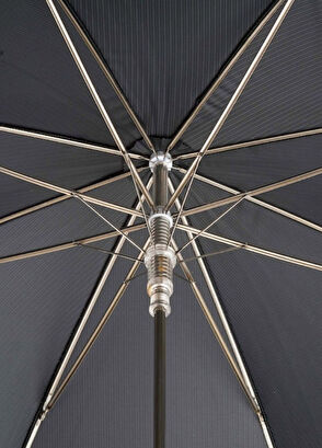 Pasotti Black Luxury Umbrella with Blue Stone Handle - 6